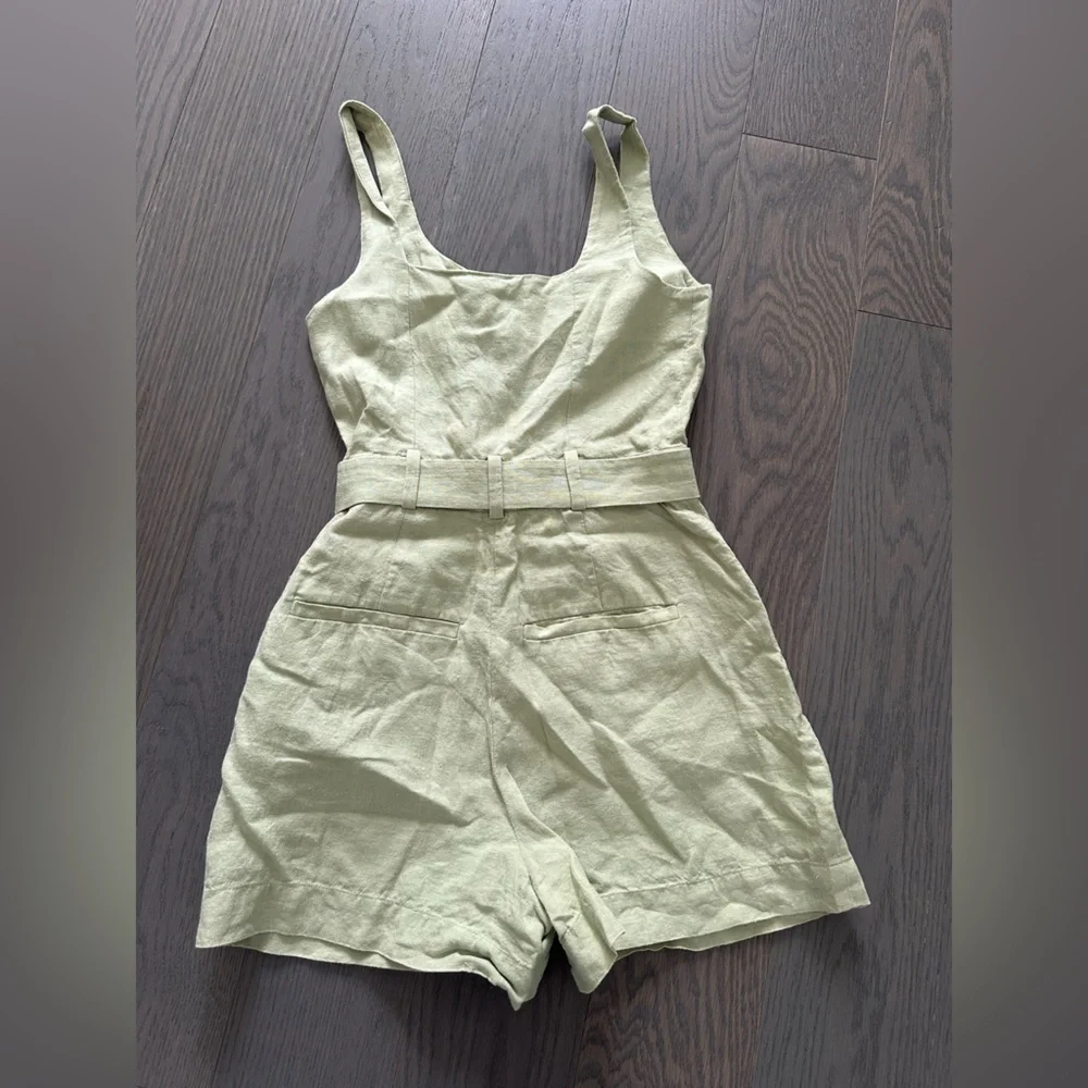 & Other Stores (Los Angeles Atelier) - Sage Green Linen Romper - 2 US - Picture 5 of 8